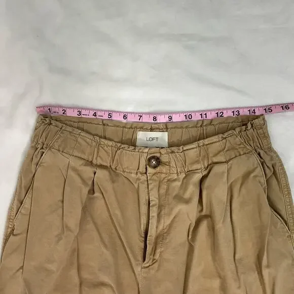 Loft Khaki Wide Leg Pants with Pockets Size Medium - Picture 3 of 8